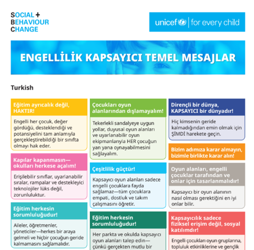 ENGELLİLİK KAPSAYICI TEMEL MESAJLAR