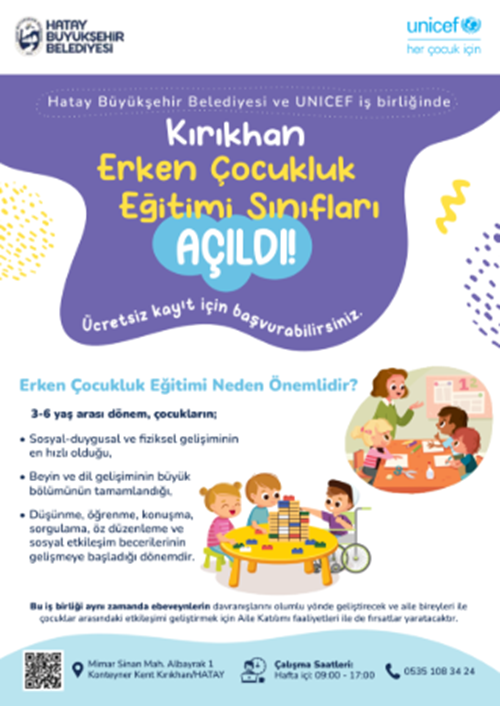 Hatay Büyükşehir Belediyesi ve UNICEF iş birliğind