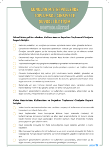 Sunulan Materyallerde Toplumsal Cinsiyete Duyarlı