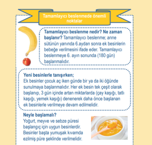 Tamamlayıcı beslenmede önemli noktalar